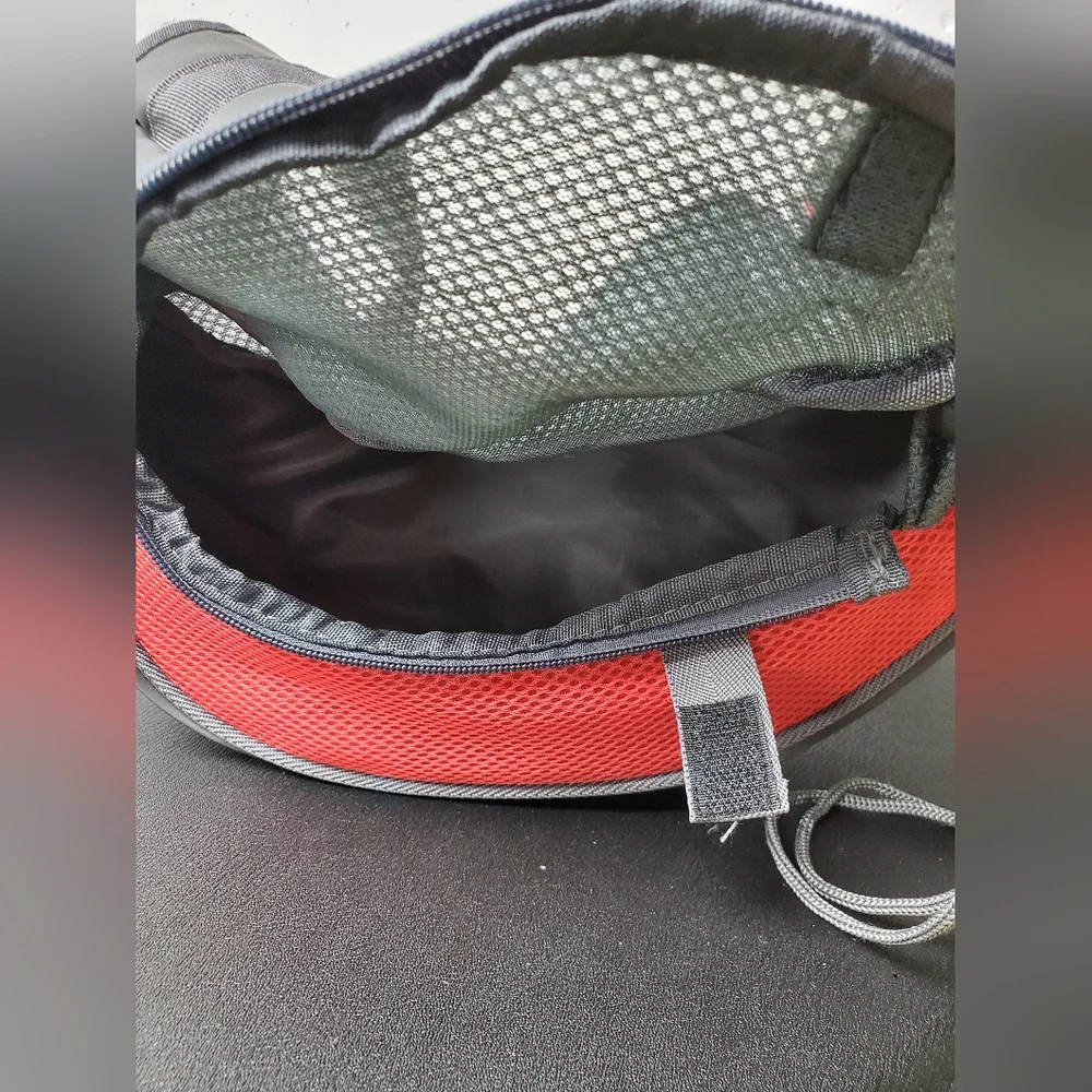 Small Pet Dog Cat Carrier Red and Gray Sling Bag NWOT